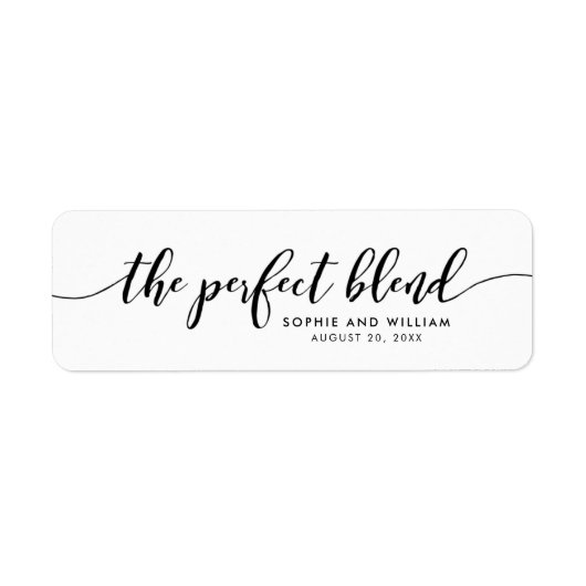 Ontspan Script Het Perfecte Bruilofts Favoriet Lab Etiket (Voorkant)