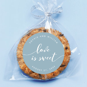 Ontspan Script Love is Sweet Editable Color Weddin Ronde Sticker