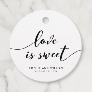 Ontspan Script Love is Sweet Wedding Bedankjes Labels