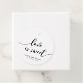 Ontspan Script Love is Sweet Wedding Bedankjes Labels (In situ)
