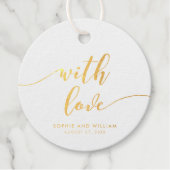 Ontspan script met liefdesbruiloft bedankjes labels (Voorkant)