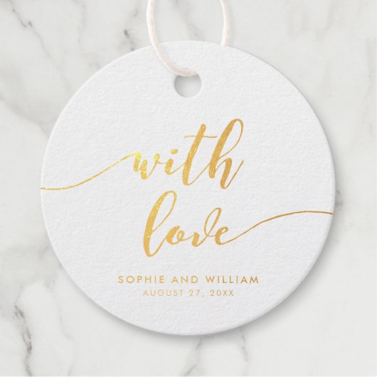 Ontspan script met liefdesbruiloft bedankjes labels (Voorkant)