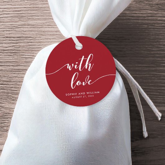 Ontspan script met liefdeseditable kleurenhuwelijk bedankjes labels