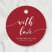 Ontspan script met liefdeseditable kleurenhuwelijk bedankjes labels (Voorkant)