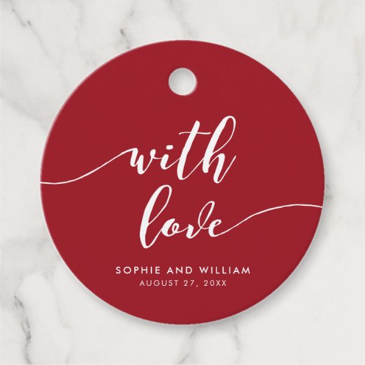 Ontspan script met liefdeseditable kleurenhuwelijk bedankjes labels (Voorkant)