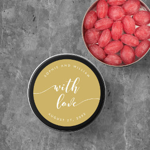 Ontspan script met liefdeseditable kleurenhuwelijk ronde sticker