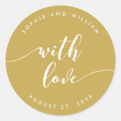 Ontspan script met liefdeseditable kleurenhuwelijk ronde sticker (Voorkant)