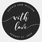 Ontspan script met liefdeseditable kleurenhuwelijk ronde sticker (Voorkant)