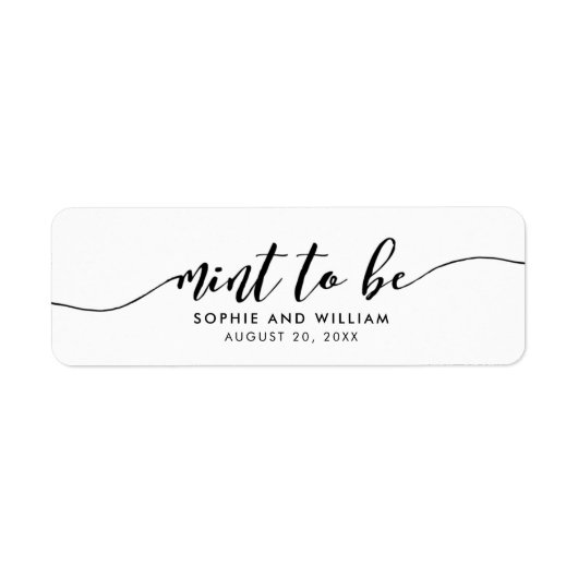 Ontspan Script Mint om te zijn bruiloft Favor Labe Etiket (Voorkant)