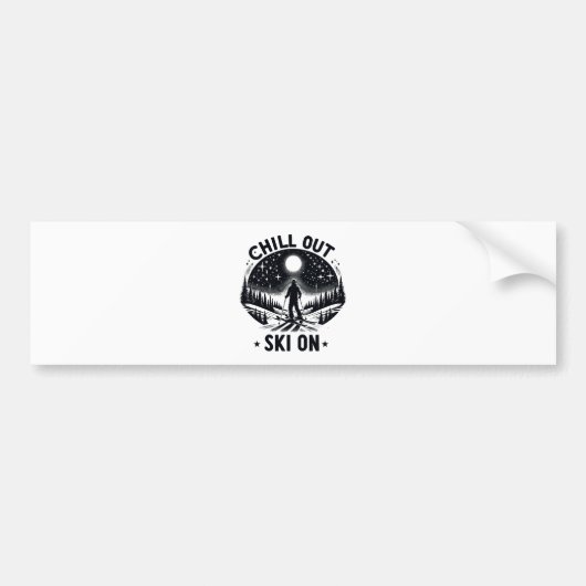 Ontspan skisport bumpersticker (Voorkant)