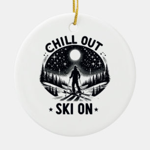 Ontspan skisport keramisch ornament