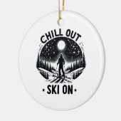 Ontspan skisport keramisch ornament (Links)