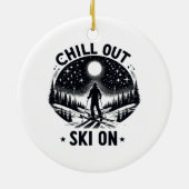 Ontspan skisport keramisch ornament (Achterkant)