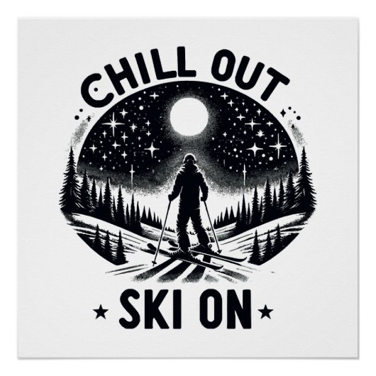Ontspan skisport perfect poster (Voorkant)