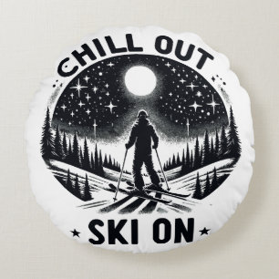Ontspan skisport rond kussen