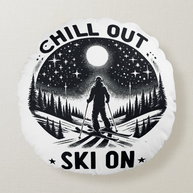 Ontspan skisport rond kussen (Voorkant)