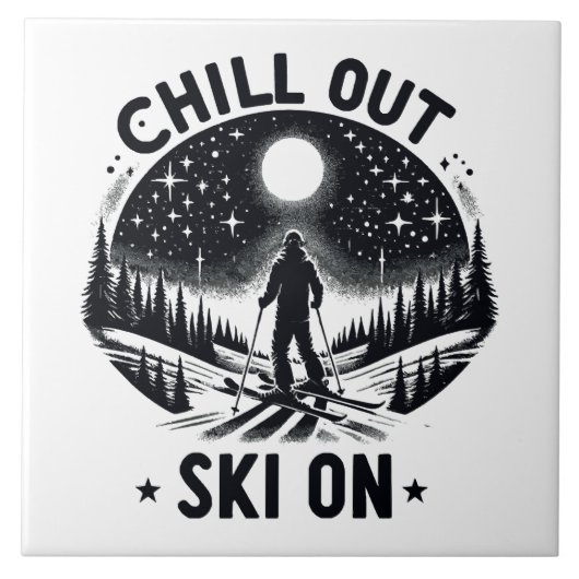 Ontspan skisport tegeltje (Voorkant)