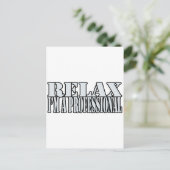 Ontspan t-shirt briefkaart (Staand voorkant)