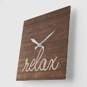 Ontspan tekst en nautische kabel op teak vierkante klok (Hoek)