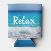 Ontspan Tropical Beach Turquoise Blue Ocean Zee Fo Blikjeskoeler (Voorkant)