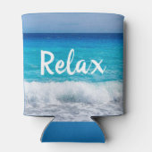 Ontspan Tropical Beach Turquoise Blue Ocean Zee Fo Blikjeskoeler (Achterkant)