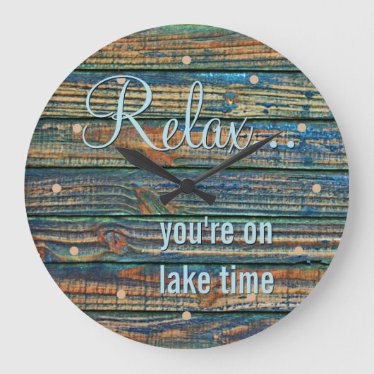 Ontspan u op het Quote Lake Time Grote Klok (Voorkant)