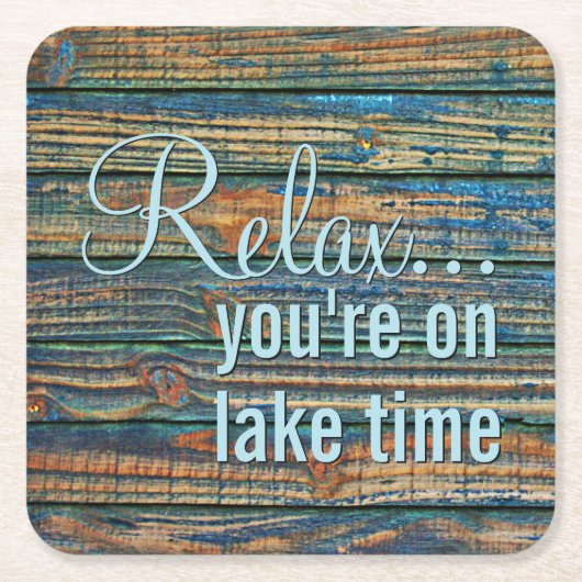 Ontspan u op het Quote Lake Time Kartonnen Onderzetters (Voorkant)