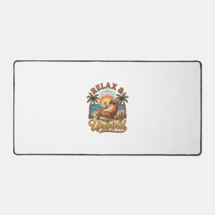 Ontspan & Uitwaaien Strand Kat Vintage Gravure Ont Bureaumat