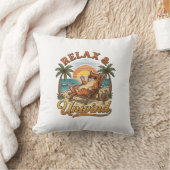 Ontspan & Uitwaaien Strandkat Vintage Gravure Ontw Kussen (Deken)