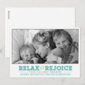 Ontspan + Verheug me Feestdagenkaart (Voorkant / Achterkant)