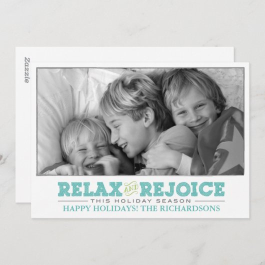 Ontspan + Verheug me Feestdagenkaart (Voorkant / Achterkant)