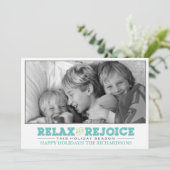 Ontspan + Verheug me Feestdagenkaart (Staand voorkant)