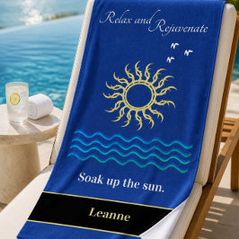 Ontspan & Verjong | Zon & Golven | Gepersonaliseer Strandlaken