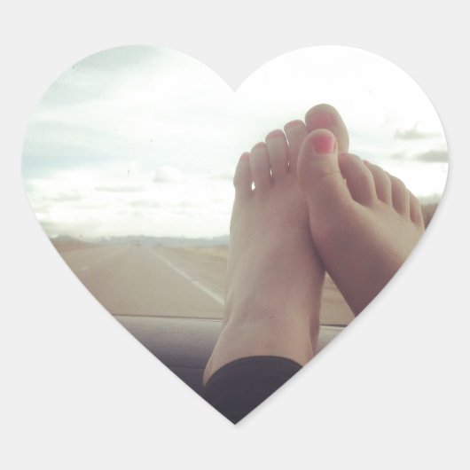 ontspan voeten op het dashboard hart sticker (Voorkant)