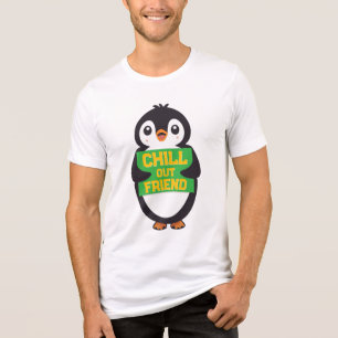 Ontspan, vriend: Lieve pinguïn met een bordje Tri-Blend Shirt