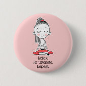 Ontspan Zen Peace Yoga Ronde Button 5,7 Cm (Voorkant)