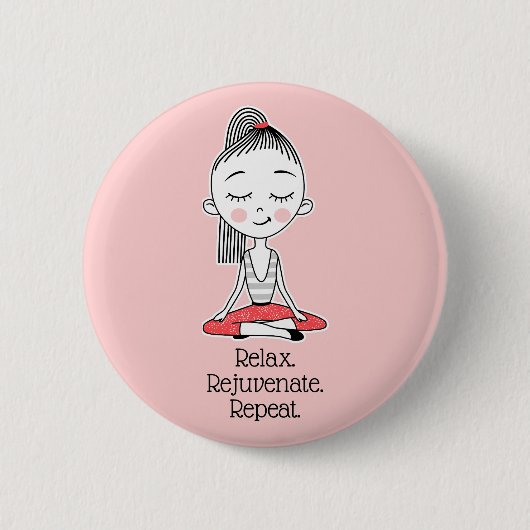 Ontspan Zen Peace Yoga Ronde Button 5,7 Cm (Voorkant)