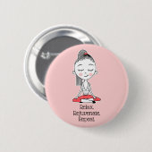 Ontspan Zen Peace Yoga Ronde Button 5,7 Cm (Voorkant /achterkant)