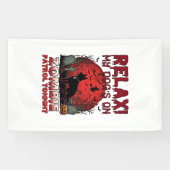 Ontspan Zombie Patrol Vanavond Hond Halloween Rode Spandoek (Horizontaal)