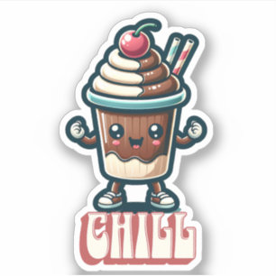 Ontspanne Chocolade Milkshake Stunt  Sticker