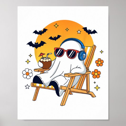 Ontspanne Geest Halloween Vakantie Grappige Strand Poster (Voorkant)