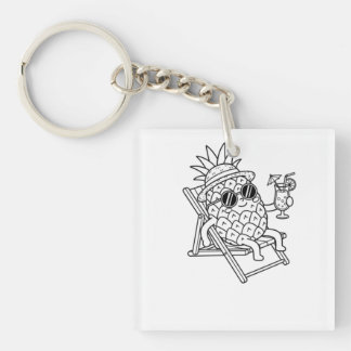 Ontspannen Ananas Zomerstemming Sleutelhanger