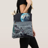 Ontspannen Astronaut Canvas tas - Moon Uitzicht (Dichtbij)