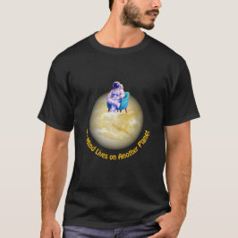 Ontspannen astronaut zittend op planeet t-shirt