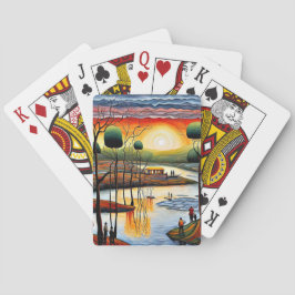 Ontspannen bij de rivier 5 pokerkaarten