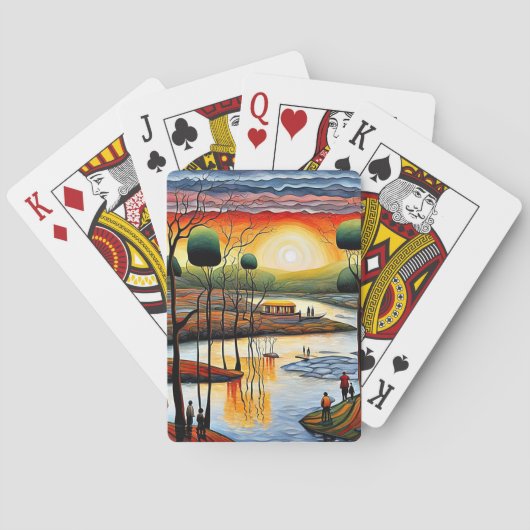 Ontspannen bij de rivier 5 pokerkaarten (Achterkant)