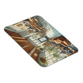 Ontspannen Café in Portland Oregon Magneet (Rechterzijde)