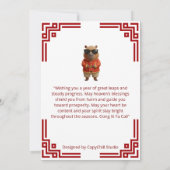 Ontspannen Capybara Gong Xi Fa Cai Kaart (Achterkant)