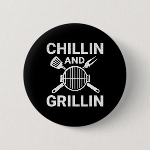 Ontspannen en grillen Cookout BBQ Ronde Button 5,7 Cm