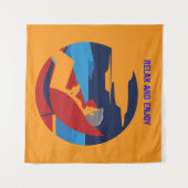 Ontspannen en luie houding grafisch ontwerp wandkleed (Voorkant (horizontaal))